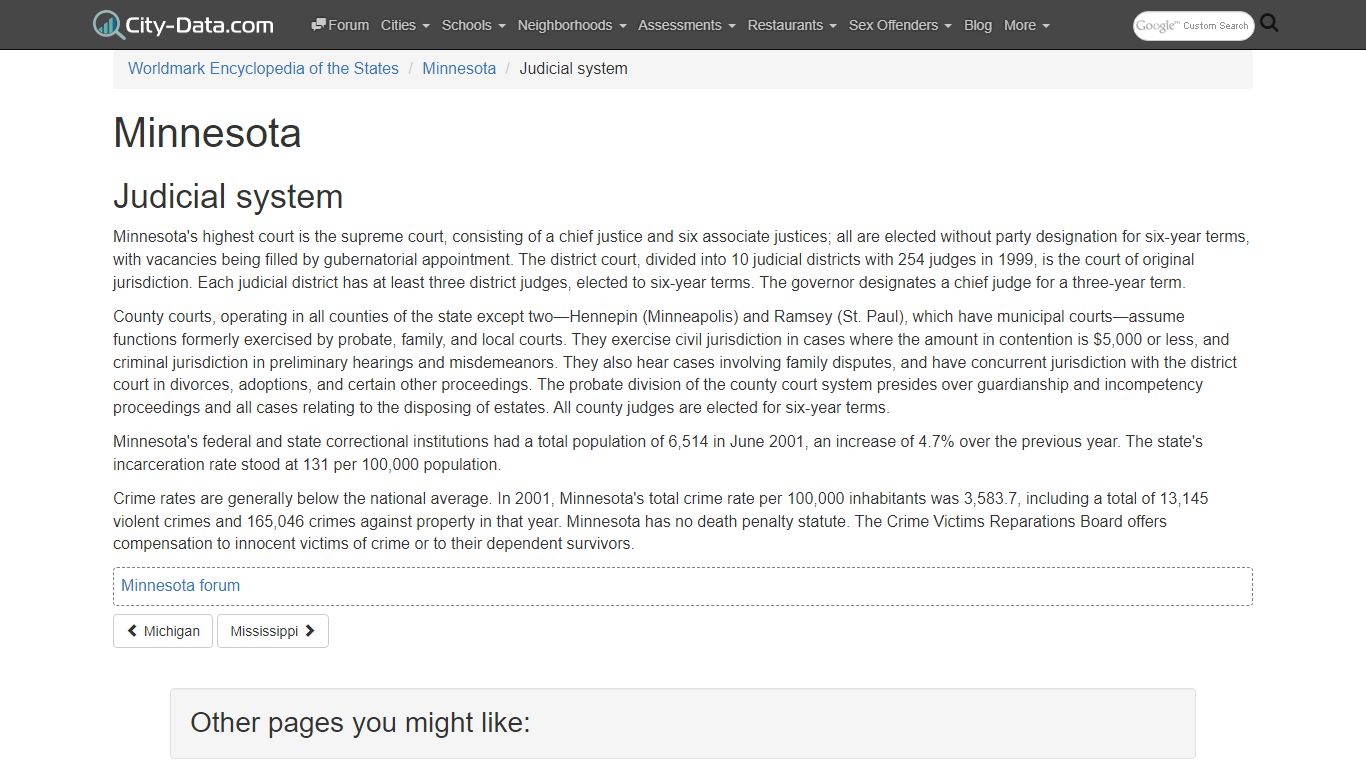 Judicial system - Minnesota - City-Data